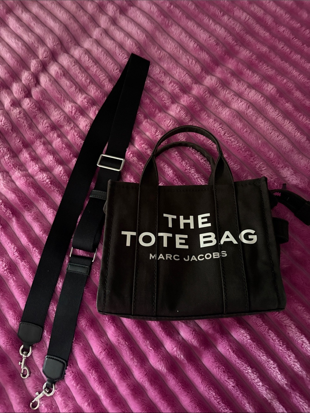Marc Jacobs Black Canvas 'The Tote Bag' with Removable Strap